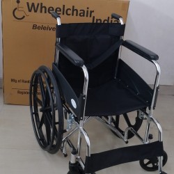 Premium Wheelchair Chrome Polished With Safety Belt