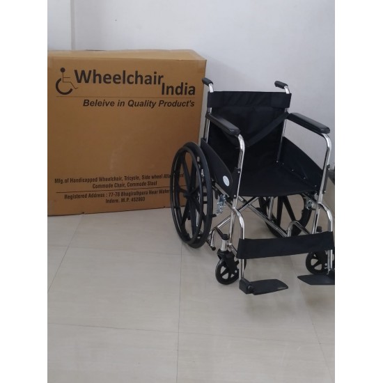 Premium Wheelchair Chrome Polished With Safety Belt
