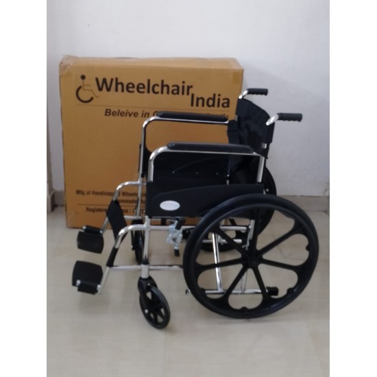 Premium Wheelchair Chrome Polished With Safety Belt