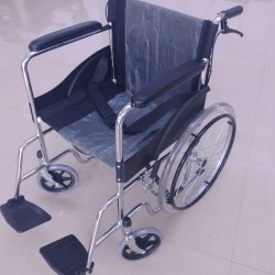 Basic Premium Wheel Chair Chrome Polished-Black