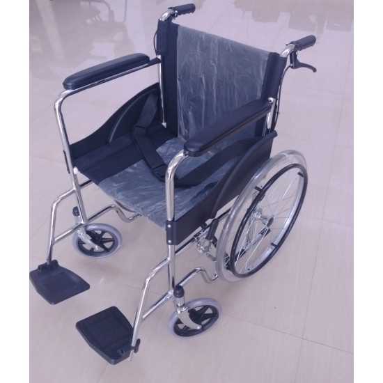 Basic Premium Wheel Chair Chrome Polished-Black
