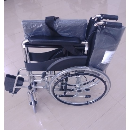Basic Premium Wheel Chair Chrome Polished-Black