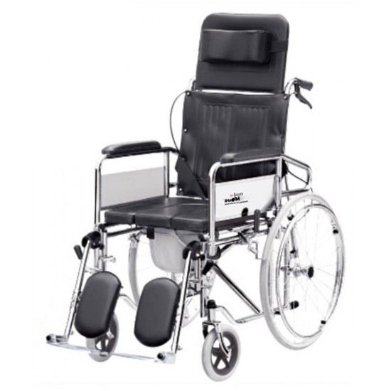 Reclining Wheelchair with Commode (U Cut seat)